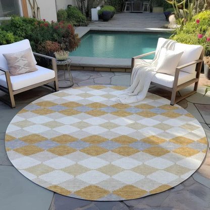 Eira Gold Washable Indoor-Outdoor Rug-Outdoor Rugs-LOOMLAN Rugs-LOOMLAN