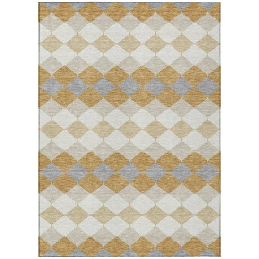 Eira Gold Washable Indoor-Outdoor Rug-Outdoor Rugs-LOOMLAN Rugs-2'6" x 3'10"-LOOMLAN
