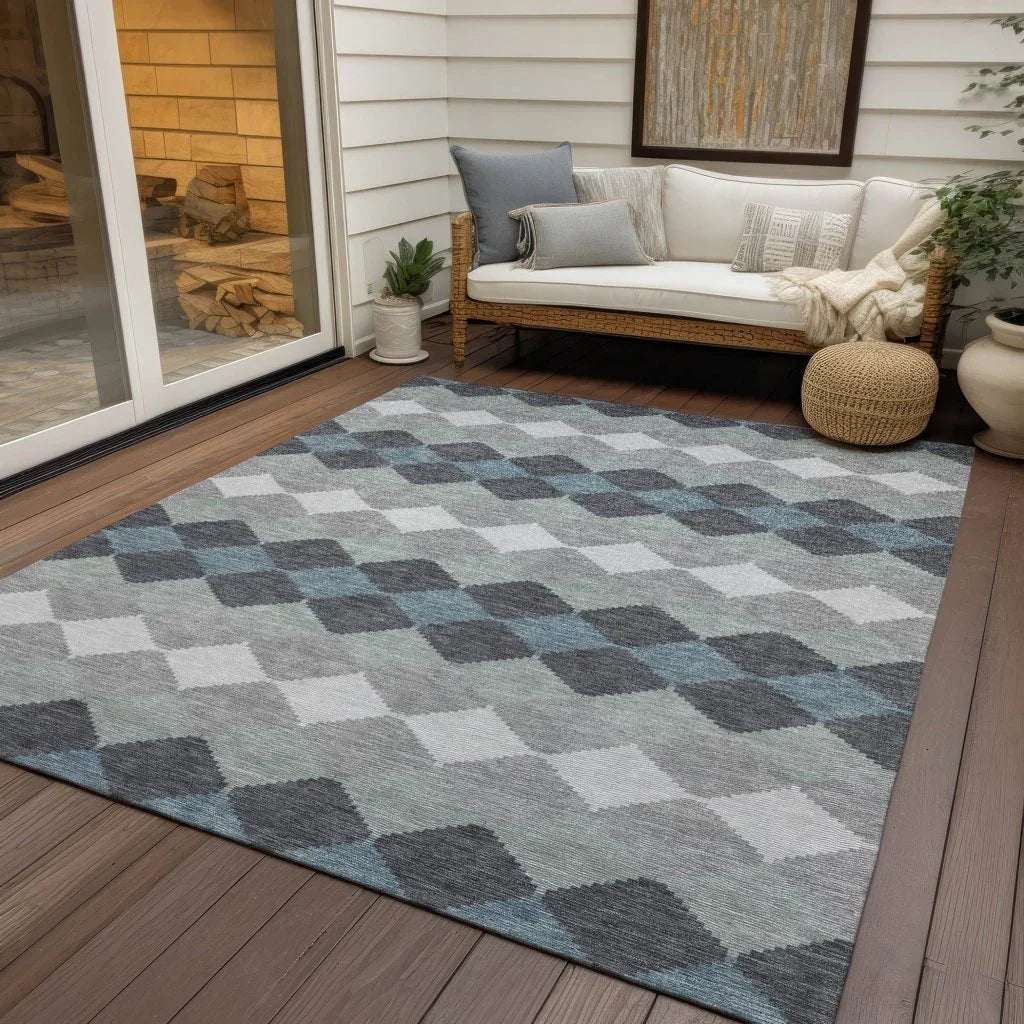 Eira Gray Washable Indoor-Outdoor Rug-Outdoor Rugs-LOOMLAN Rugs-LOOMLAN
