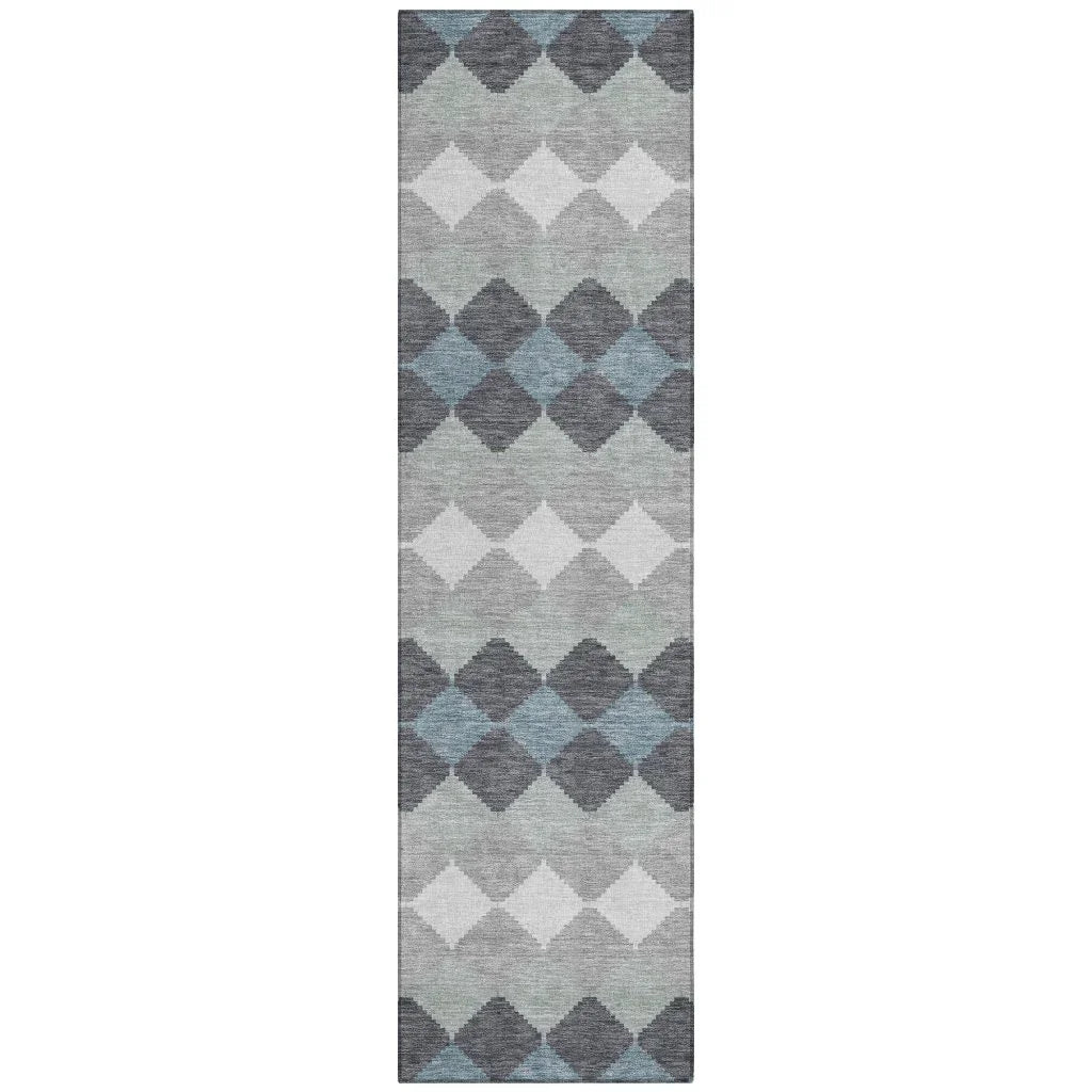 Eira Gray Washable Indoor-Outdoor Rug-Outdoor Rugs-LOOMLAN Rugs-2'3" x 7'6"-LOOMLAN