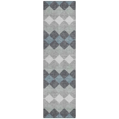 Eira Gray Washable Indoor-Outdoor Rug-Outdoor Rugs-LOOMLAN Rugs-2'3" x 7'6"-LOOMLAN