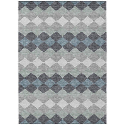 Eira Gray Washable Indoor-Outdoor Rug-Outdoor Rugs-LOOMLAN Rugs-2'6" x 3'10"-LOOMLAN