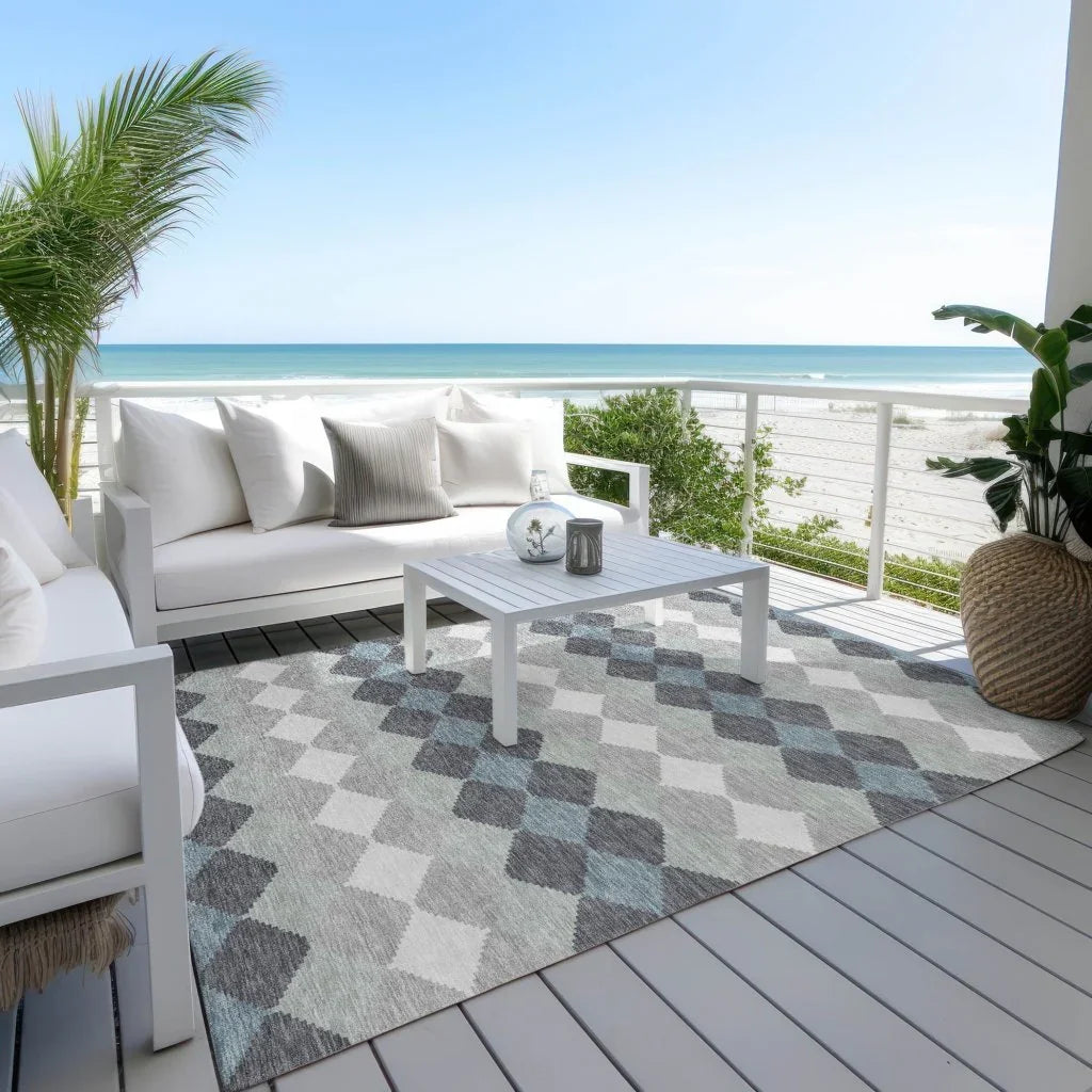 Eira Gray Washable Indoor-Outdoor Rug-Outdoor Rugs-LOOMLAN Rugs-LOOMLAN