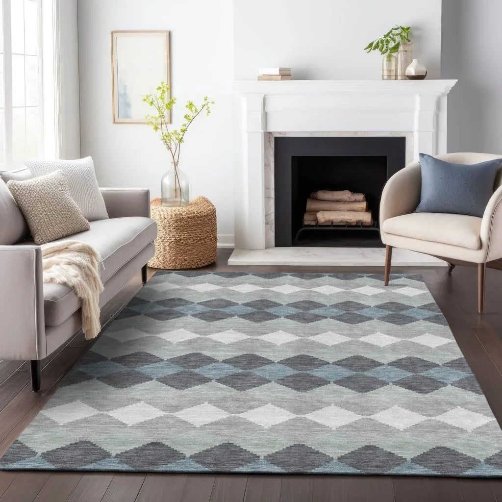 Eira Gray Washable Indoor-Outdoor Rug-Outdoor Rugs-LOOMLAN Rugs-LOOMLAN