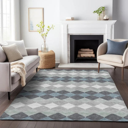 Eira Gray Washable Indoor-Outdoor Rug-Outdoor Rugs-LOOMLAN Rugs-LOOMLAN