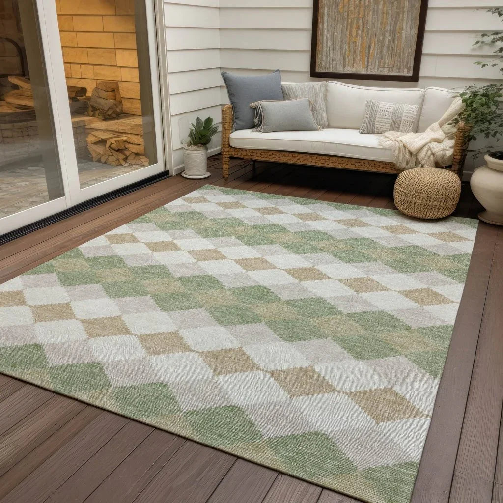 Eira Green Washable Indoor-Outdoor Rug-Outdoor Rugs-LOOMLAN Rugs-LOOMLAN