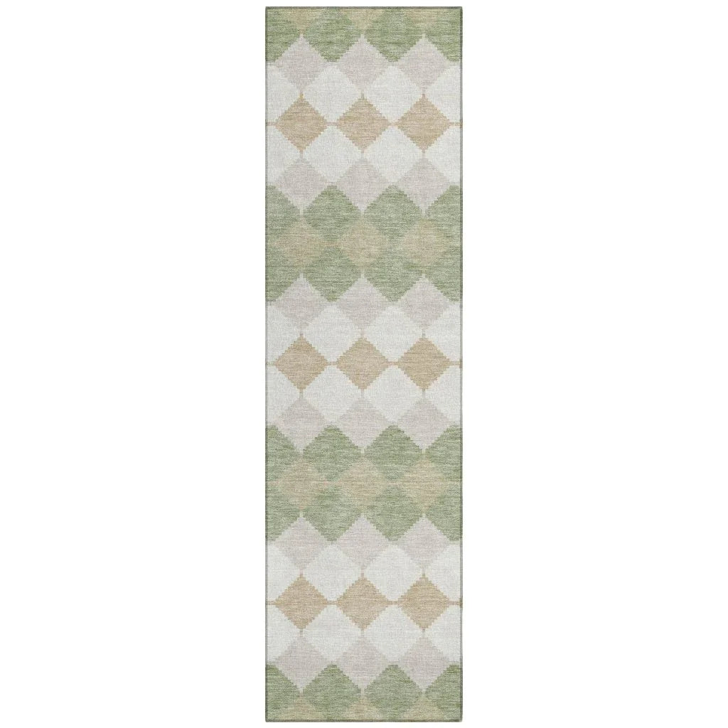 Eira Green Washable Indoor-Outdoor Rug-Outdoor Rugs-LOOMLAN Rugs-2'3" x 7'6"-LOOMLAN