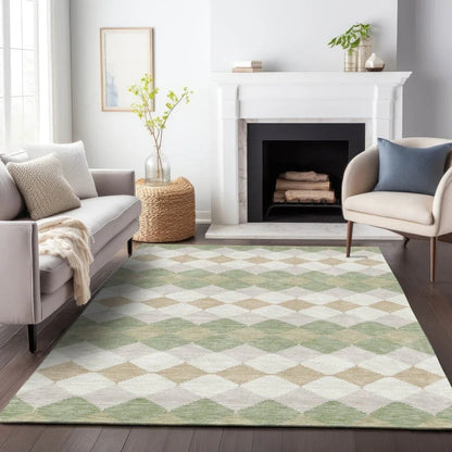 Eira Green Washable Indoor-Outdoor Rug-Outdoor Rugs-LOOMLAN Rugs-LOOMLAN