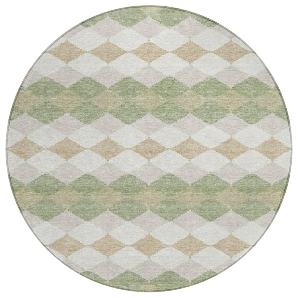 Eira Green Washable Indoor-Outdoor Rug-Outdoor Rugs-LOOMLAN Rugs-8' x 8'-LOOMLAN