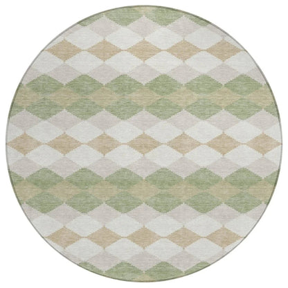 Eira Green Washable Indoor-Outdoor Rug-Outdoor Rugs-LOOMLAN Rugs-8' x 8'-LOOMLAN
