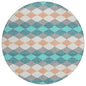 Eira Teal Washable Indoor-Outdoor Rug-Outdoor Rugs-LOOMLAN Rugs-8' x 8'-LOOMLAN