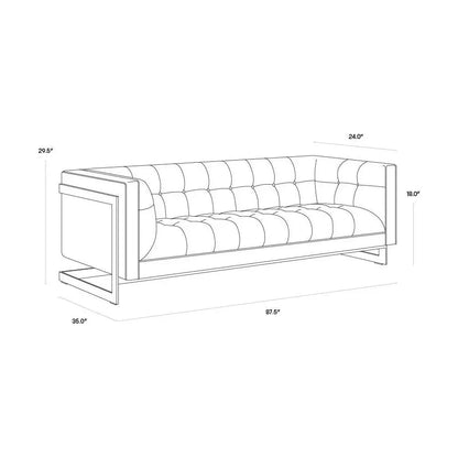 Ekon Fabric Streamlined Sofa - LOOMLAN - SUNPAN - Sofas & Loveseats