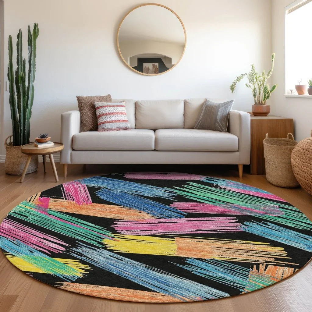 Elain Black Washable Indoor - Outdoor Rug - LOOMLAN - LOOMLAN Rugs - Outdoor Rugs