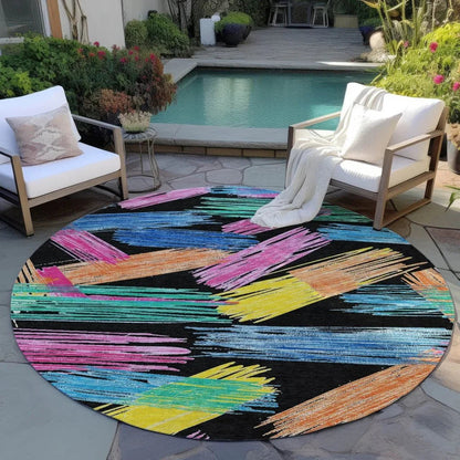 Elain Black Washable Indoor - Outdoor Rug - LOOMLAN - LOOMLAN Rugs - Outdoor Rugs