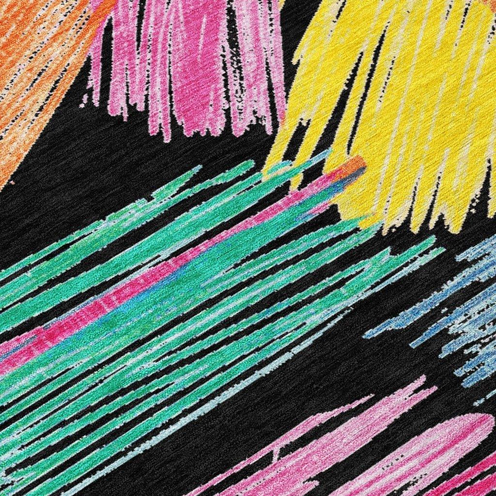 Elain Black Washable Indoor - Outdoor Rug - LOOMLAN - LOOMLAN Rugs - Outdoor Rugs