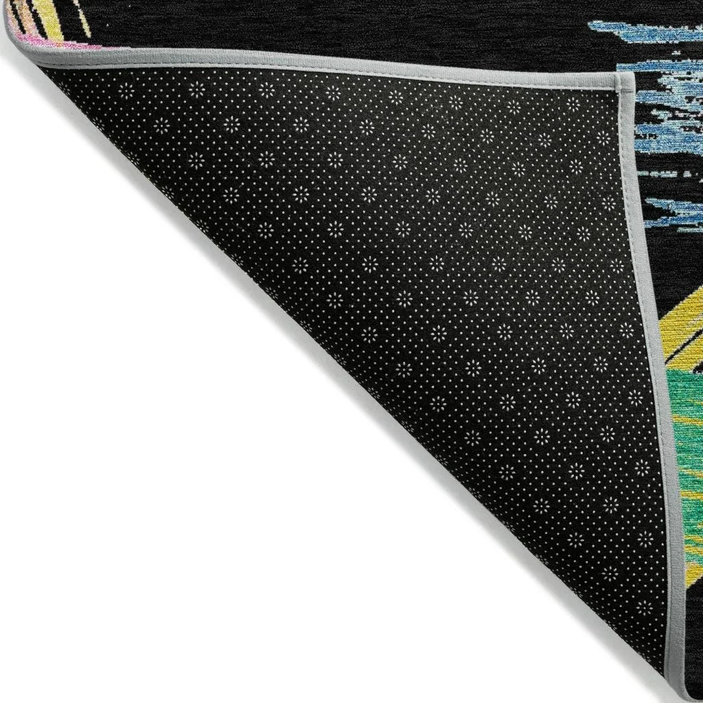 Elain Black Washable Indoor - Outdoor Rug - LOOMLAN - LOOMLAN Rugs - Outdoor Rugs