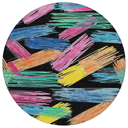 Elain Black Washable Indoor - Outdoor Rug - LOOMLAN - LOOMLAN Rugs - Outdoor Rugs