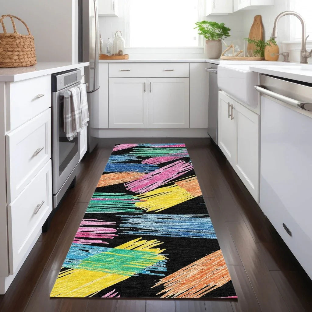 Elain Black Washable Indoor - Outdoor Rug - LOOMLAN - LOOMLAN Rugs - Outdoor Rugs