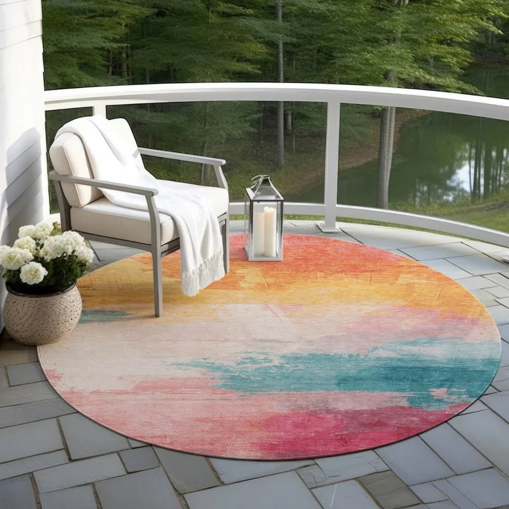 Elanisse Pink Washable Indoor - Outdoor Rug - LOOMLAN - LOOMLAN Rugs - Outdoor Rugs