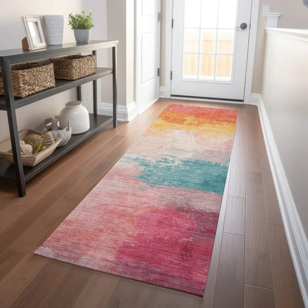 Elanisse Pink Washable Indoor - Outdoor Rug - LOOMLAN - LOOMLAN Rugs - Outdoor Rugs