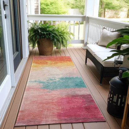 Elanisse Pink Washable Indoor - Outdoor Rug - LOOMLAN - LOOMLAN Rugs - Outdoor Rugs