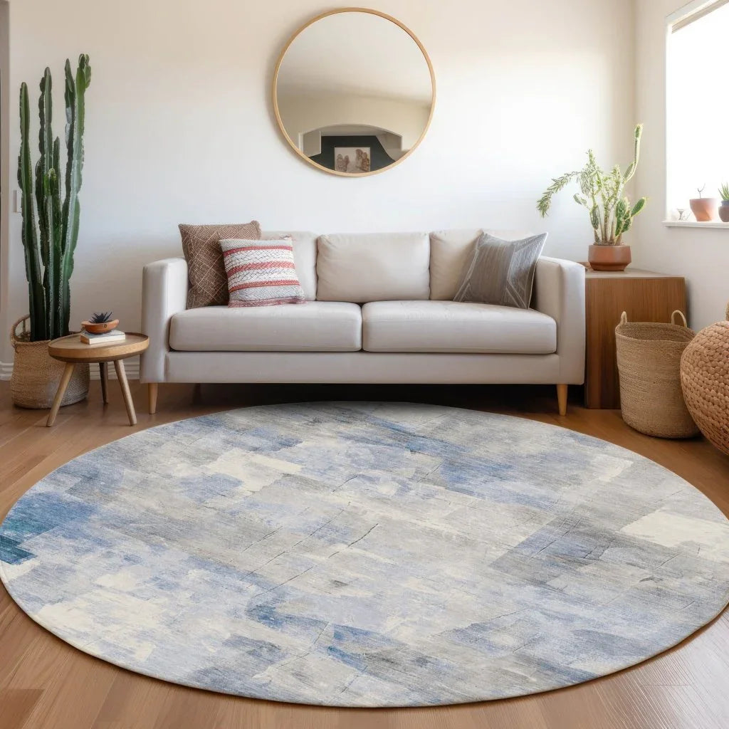 Elanor Blue Washable Indoor - Outdoor Rug - LOOMLAN - LOOMLAN Rugs - Outdoor Rugs