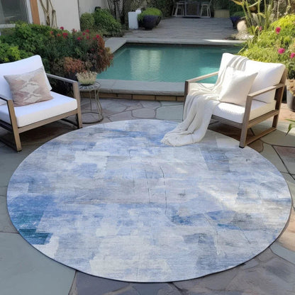 Elanor Blue Washable Indoor - Outdoor Rug - LOOMLAN - LOOMLAN Rugs - Outdoor Rugs
