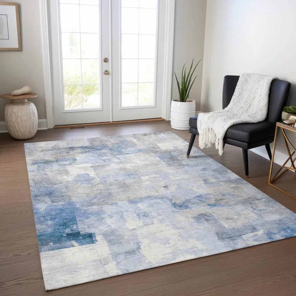 Elanor Blue Washable Indoor - Outdoor Rug - LOOMLAN - LOOMLAN Rugs - Outdoor Rugs