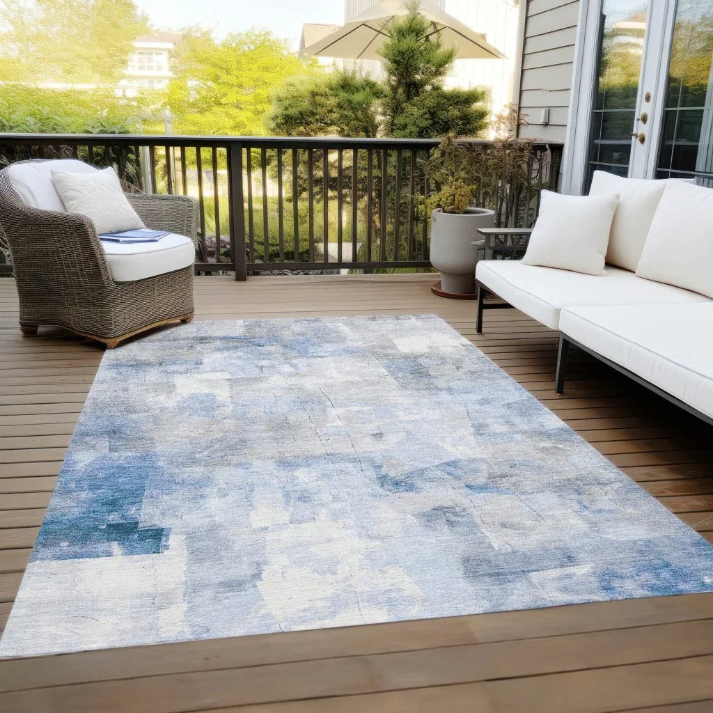 Elanor Blue Washable Indoor - Outdoor Rug - LOOMLAN - LOOMLAN Rugs - Outdoor Rugs