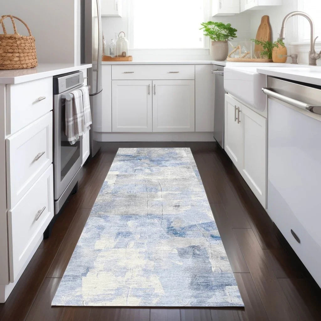 Elanor Blue Washable Indoor - Outdoor Rug - LOOMLAN - LOOMLAN Rugs - Outdoor Rugs
