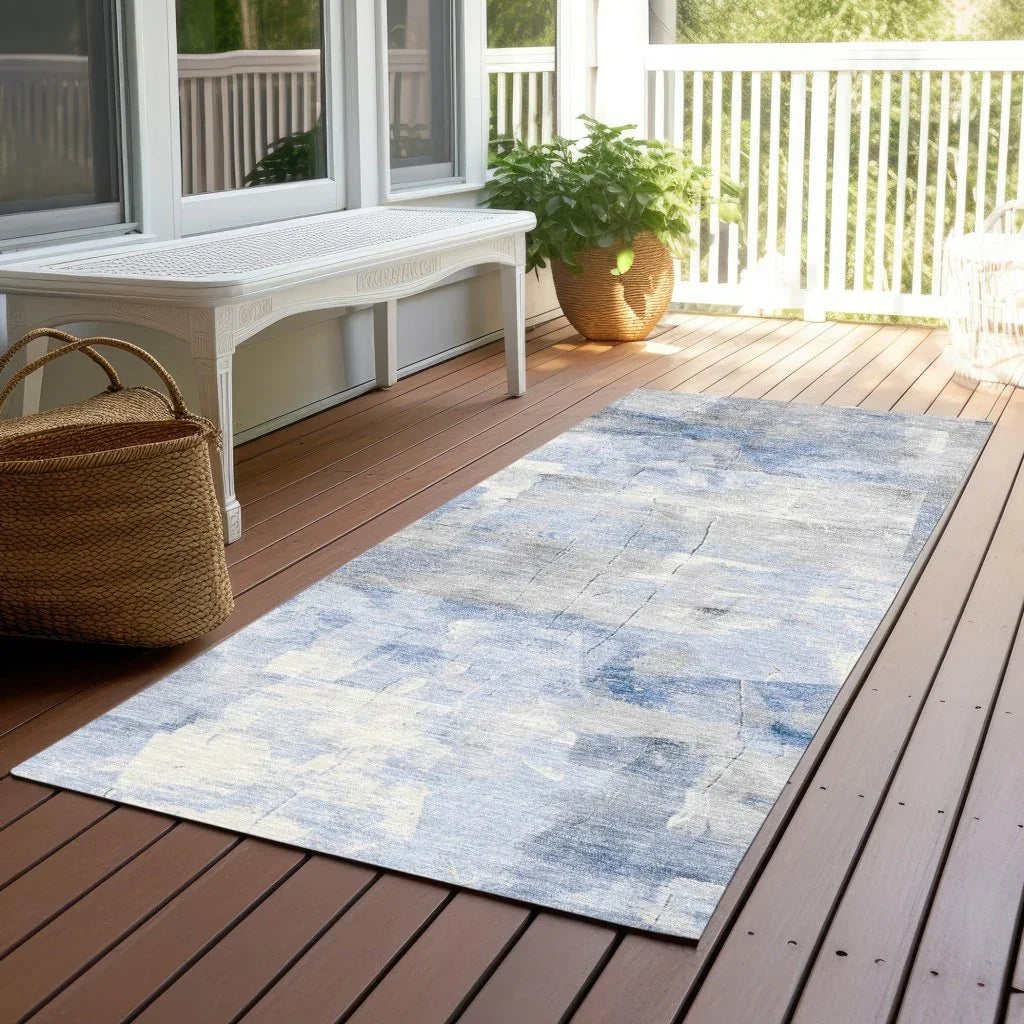 Elanor Blue Washable Indoor - Outdoor Rug - LOOMLAN - LOOMLAN Rugs - Outdoor Rugs