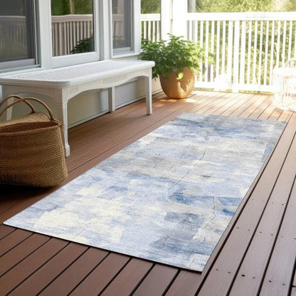 Elanor Blue Washable Indoor - Outdoor Rug - LOOMLAN - LOOMLAN Rugs - Outdoor Rugs