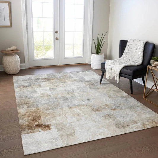 Elanor Brown Washable Indoor - Outdoor Rug - LOOMLAN - LOOMLAN Rugs - Outdoor Rugs