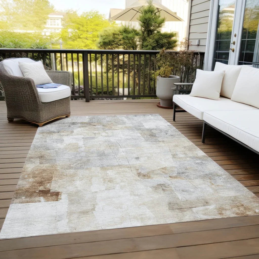 Elanor Brown Washable Indoor - Outdoor Rug - LOOMLAN - LOOMLAN Rugs - Outdoor Rugs