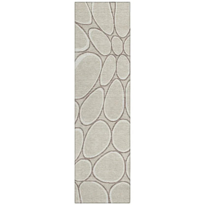 Elantra Beige Washable Indoor-Outdoor Rug-Outdoor Rugs-LOOMLAN Rugs-2'3" x 7'6"-LOOMLAN