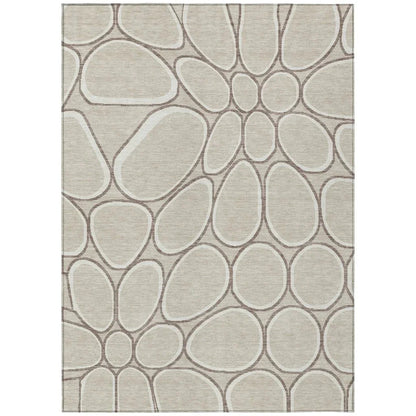 Elantra Beige Washable Indoor-Outdoor Rug-Outdoor Rugs-LOOMLAN Rugs-2'6" x 3'10"-LOOMLAN
