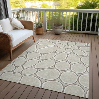 Elantra Beige Washable Indoor-Outdoor Rug-Outdoor Rugs-LOOMLAN Rugs-LOOMLAN