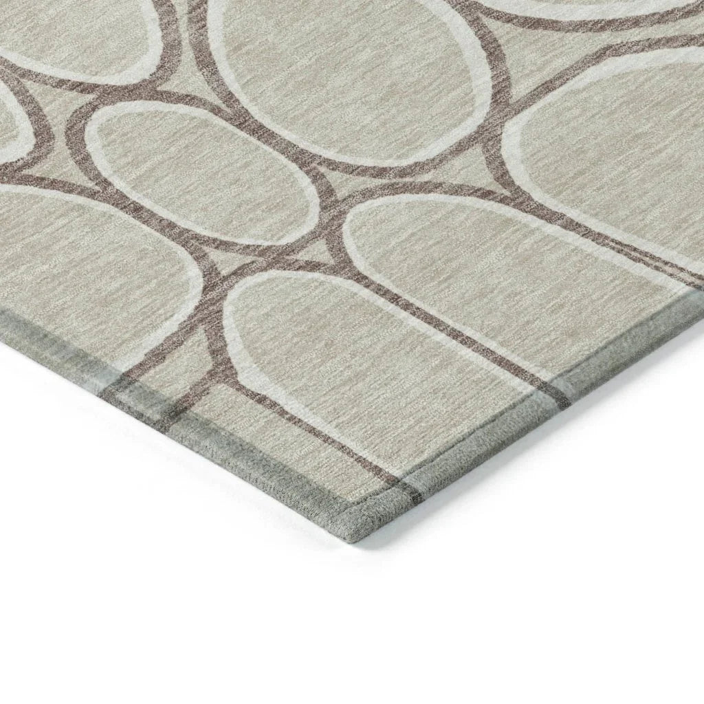 Elantra Beige Washable Indoor-Outdoor Rug-Outdoor Rugs-LOOMLAN Rugs-LOOMLAN