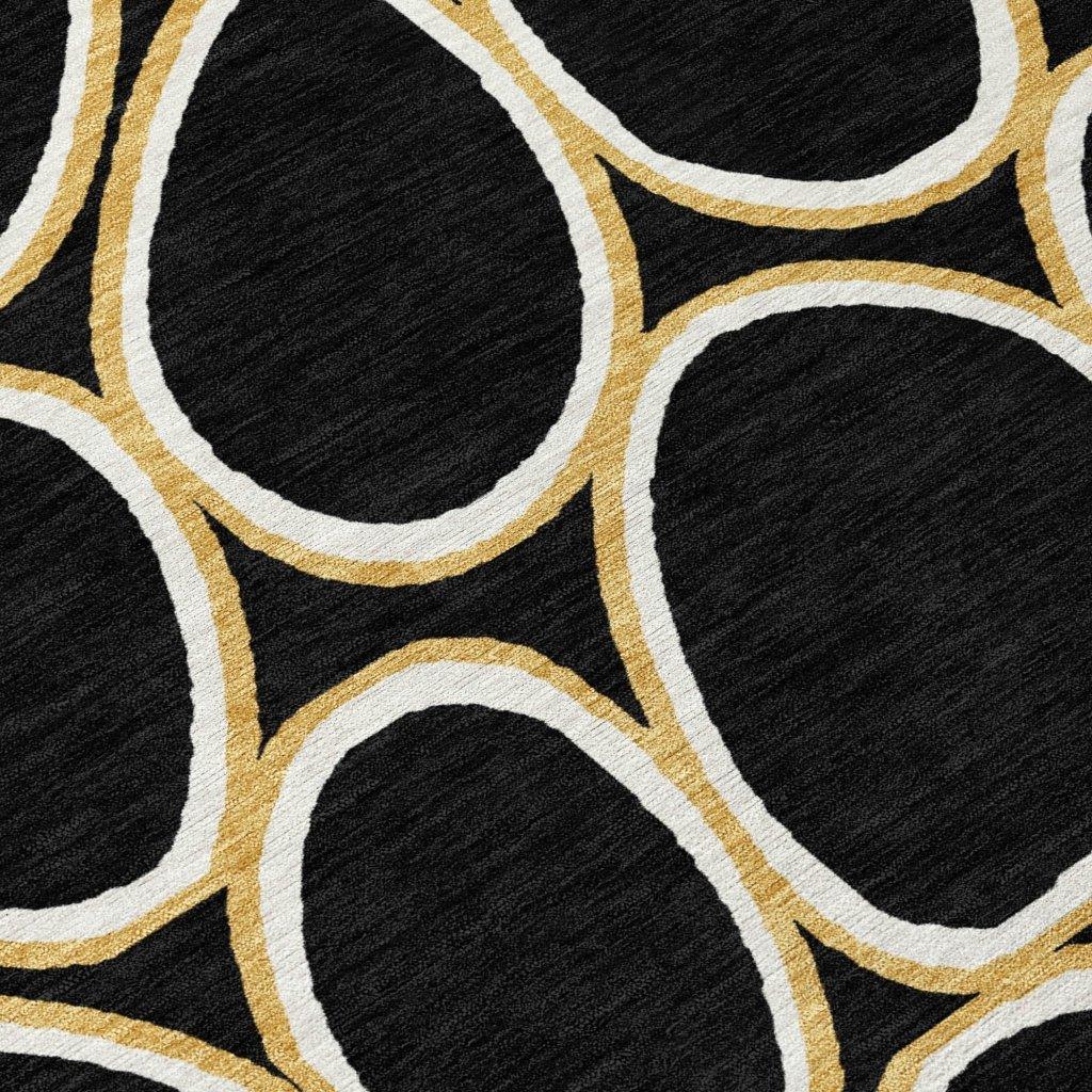 Elantra Black Washable Indoor-Outdoor Rug-Outdoor Rugs-LOOMLAN Rugs-LOOMLAN