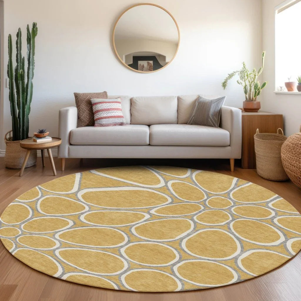Elantra Gold Washable Indoor-Outdoor Rug-Outdoor Rugs-LOOMLAN Rugs-LOOMLAN