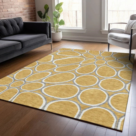 Elantra Gold Washable Indoor-Outdoor Rug-Outdoor Rugs-LOOMLAN Rugs-LOOMLAN