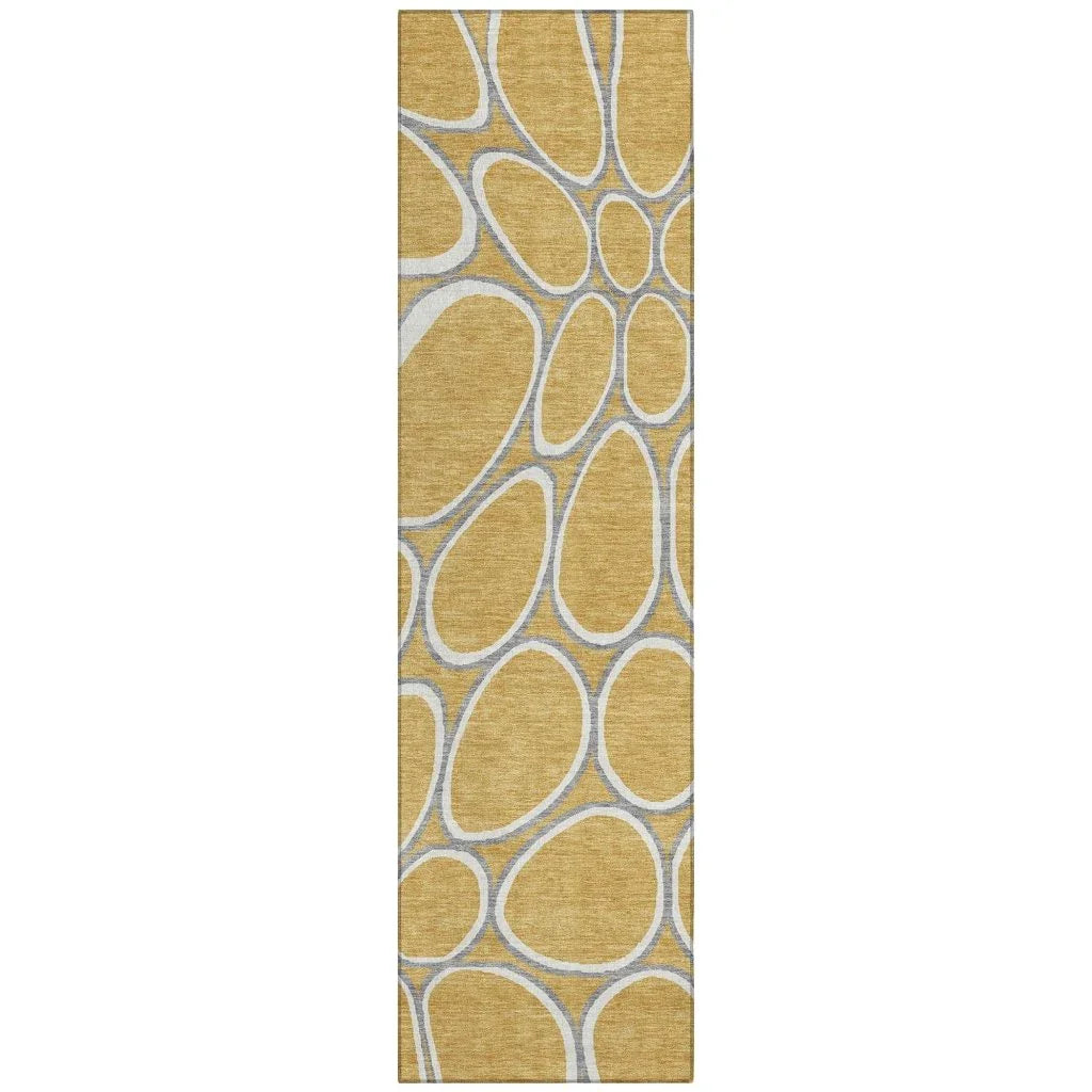 Elantra Gold Washable Indoor-Outdoor Rug-Outdoor Rugs-LOOMLAN Rugs-2'3" x 7'6"-LOOMLAN
