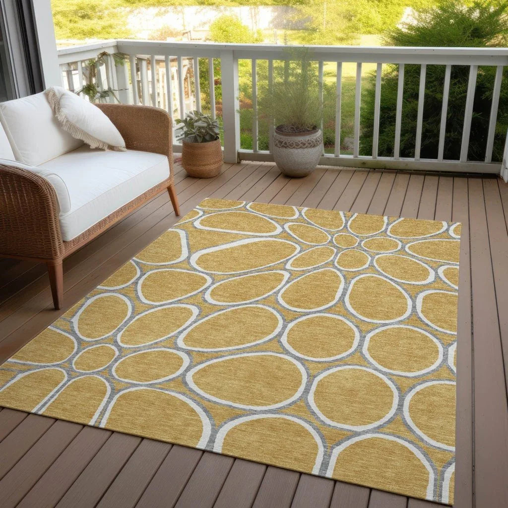 Elantra Gold Washable Indoor-Outdoor Rug-Outdoor Rugs-LOOMLAN Rugs-LOOMLAN