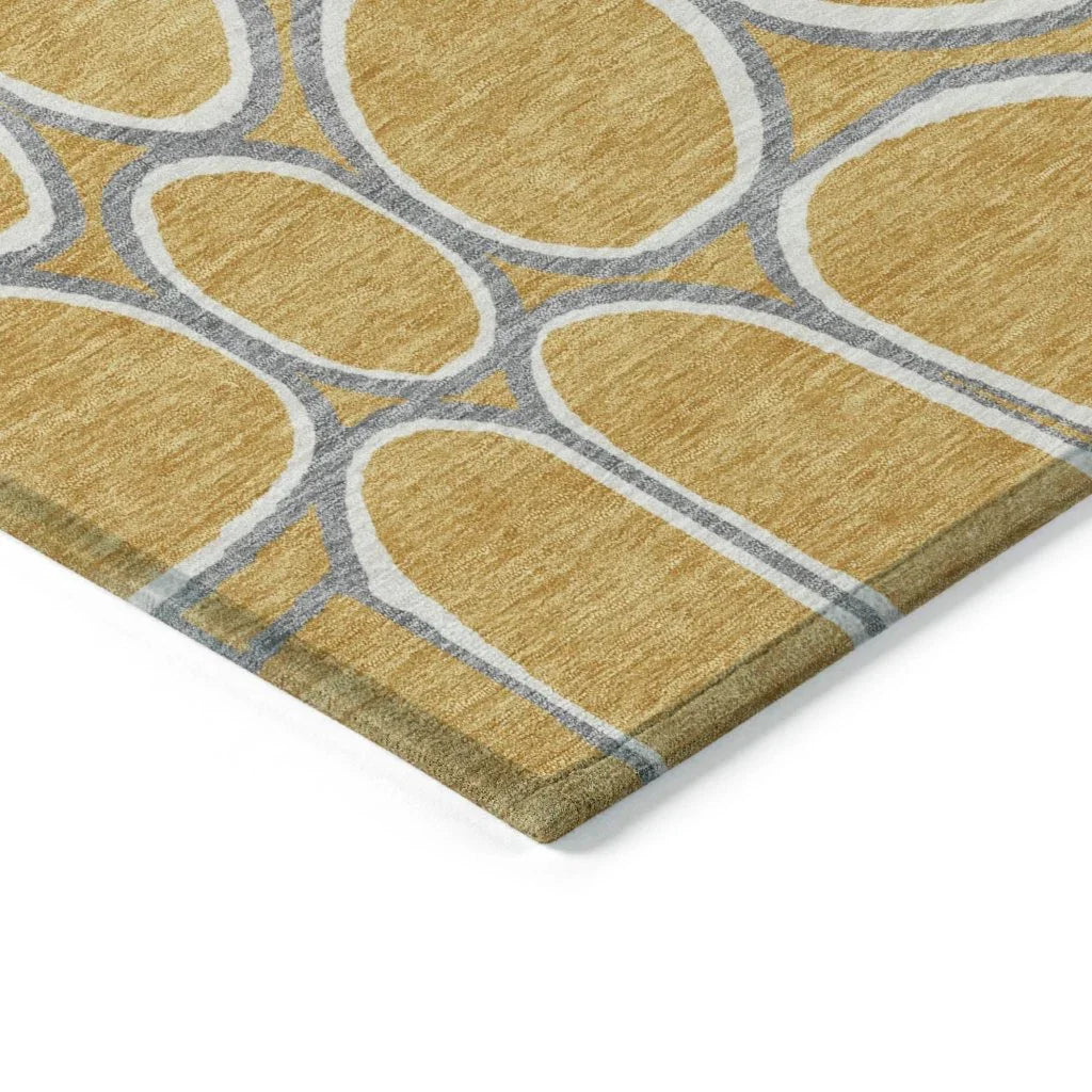 Elantra Gold Washable Indoor-Outdoor Rug-Outdoor Rugs-LOOMLAN Rugs-LOOMLAN