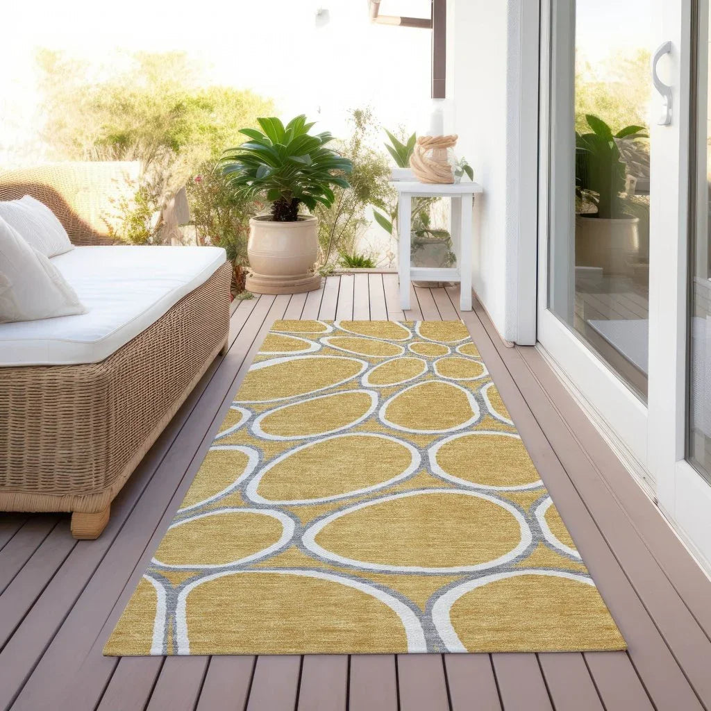 Elantra Gold Washable Indoor-Outdoor Rug-Outdoor Rugs-LOOMLAN Rugs-LOOMLAN