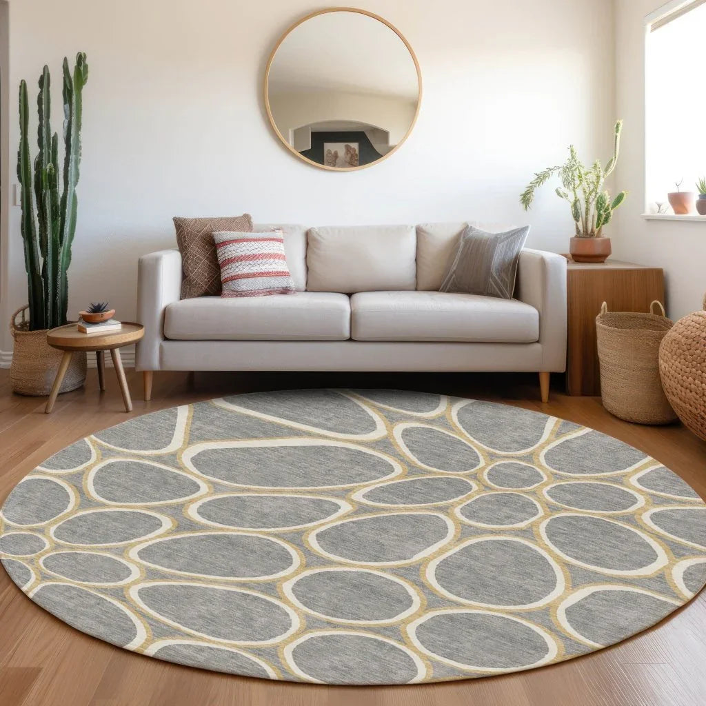 Elantra Gray Washable Indoor-Outdoor Rug-Outdoor Rugs-LOOMLAN Rugs-LOOMLAN