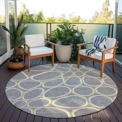 Elantra Gray Washable Indoor-Outdoor Rug-Outdoor Rugs-LOOMLAN Rugs-LOOMLAN