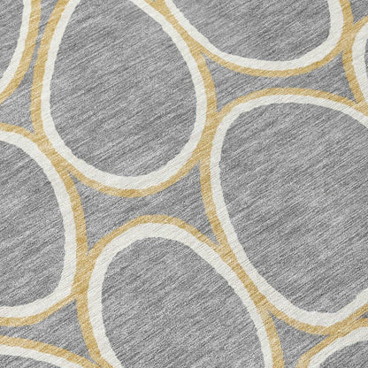 Elantra Gray Washable Indoor-Outdoor Rug-Outdoor Rugs-LOOMLAN Rugs-LOOMLAN