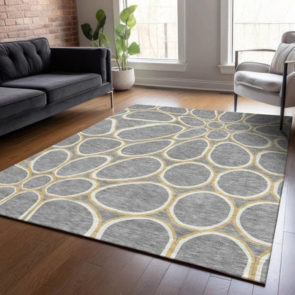 Elantra Gray Washable Indoor-Outdoor Rug-Outdoor Rugs-LOOMLAN Rugs-LOOMLAN