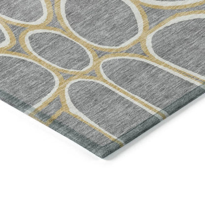 Elantra Gray Washable Indoor-Outdoor Rug-Outdoor Rugs-LOOMLAN Rugs-LOOMLAN